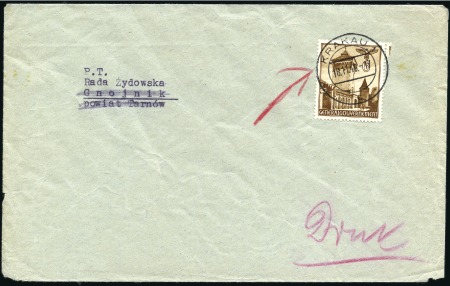 Stamp of Israel » Israel: The Holocaust - Ghettos KRAKAU: Envelope franked General Government 6pfg t