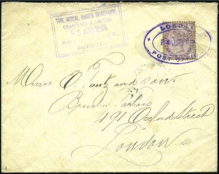 Stamp of Great Britain » British Post Offices Abroad NIGER COMPANY, LOKOJA: 1899 (Jul 24) Envelope to E