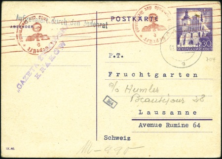 Stamp of Israel » Israel: The Holocaust - Ghettos KRAKAU: General Government 12pfg postal card tied