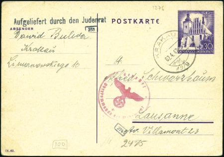 Stamp of Israel » Israel: The Holocaust - Ghettos KRAKAU: General Government 30pfg postal card tied