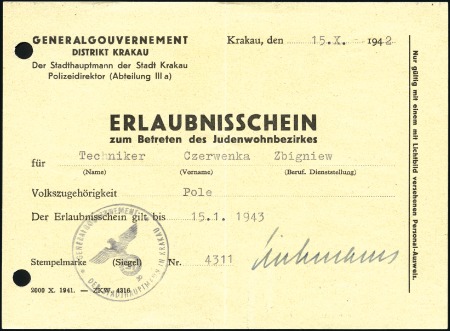 Stamp of Israel » Israel: The Holocaust - Ghettos KRAKAU: Printed General Government District of Kar