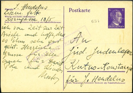 Stamp of Israel » Israel: The Holocaust - Ghettos KUTNO: Deutsche Reich 6pfg stationery card from Li