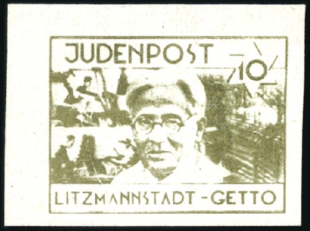 Stamp of Israel » Israel: The Holocaust - Ghettos LITZMANSTADT (JUDENPOST): 1944 10pfg olive green, 