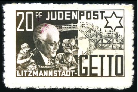 Stamp of Israel » Israel: The Holocaust - Ghettos LITZMANSTADT (JUDENPOST): 1944 20pfg brown, privat