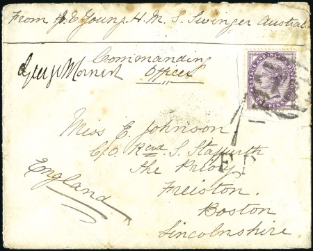 Stamp of Great Britain » British Post Offices Abroad AUSTRALIA: 1888 Sailor's letter sent from onboard