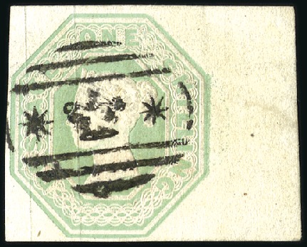Stamp of Great Britain » British Post Offices Abroad CRIMEA: 1847 1s Green embossed right marginal with