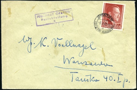 Stamp of Israel » Israel: The Holocaust - Ghettos OPATOW: Envelope franked General Government 24pfg 