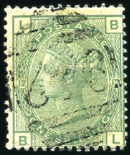 Stamp of Great Britain » British Post Offices Abroad CYPRUS, LARNACA: 1873-77 1s Green pl.12 with quite