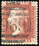Stamp of Great Britain » British Post Offices Abroad CYPRUS, NICOSIA: 1d Red plate selection with "969"