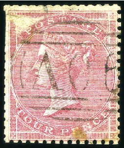 Stamp of Great Britain » British Post Offices Abroad BRITISH HONDURAS: 1856 4d Rose, faulty; 6d lilac s