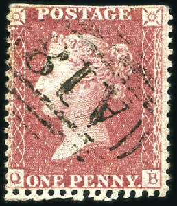 Stamp of Great Britain » British Post Offices Abroad ANTIGUA: 1857 1d Red wmk LC perf. 14 with clear "A