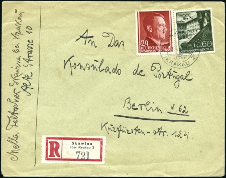 Stamp of Israel » Israel: The Holocaust - Ghettos SKAWINA: Registered envelope franked General Gover