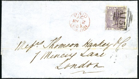 Stamp of Great Britain » British Post Offices Abroad GRENADA: 1859 (Apr 9) Wrapper to England with 1856