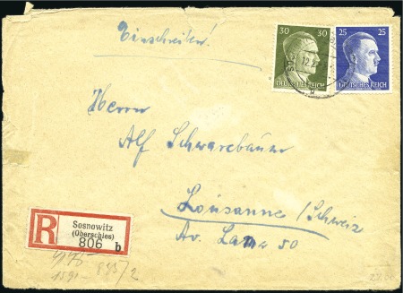 Stamp of Israel » Israel: The Holocaust - Ghettos SOSNOWITZ: Deutsche Reich 25pfg & 30pfg tied SOSNO