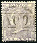 Stamp of Great Britain » British Post Offices Abroad ST. KITTS-NEVIS: 1856 6d Lilac left wing marginal 