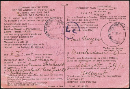 Stamp of Israel » Israel: The Holocaust - Ghettos THERESIENSTADT: Two parcel cards bearing different