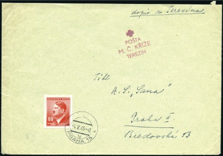 Stamp of Israel » Israel: The Holocaust - Ghettos THERESIENSTADT: Envelope from Prag bearing scarce