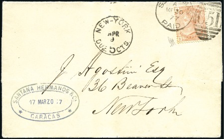 Stamp of Great Britain » British Post Offices Abroad DWI, ST. THOMAS: 1877 (Mar 30) Commercial wrapper