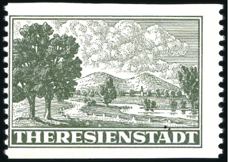 Stamp of Israel » Israel: The Holocaust - Ghettos THERESIENSTADT: Parcel stamp in green, perf. 10 1/