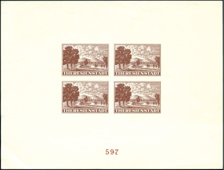 Stamp of Israel » Israel: The Holocaust - Ghettos THERESIENSTADT: Red Cross sheetlet of four in brow