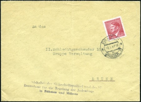 Stamp of Israel » Israel: The Holocaust - Ghettos THERESIENSTADT: Envelope from Prag to Brunn, frank
