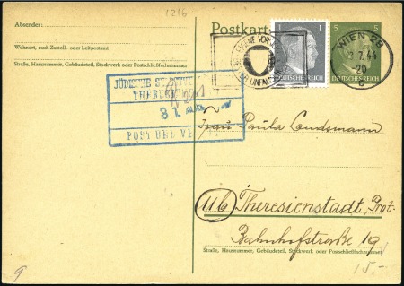 Stamp of Israel » Israel: The Holocaust - Ghettos THERESIENSTADT: Deutsche Reich postal stationery 5