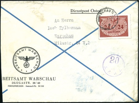 Stamp of Israel » Israel: The Holocaust - Ghettos WARSAW: General Government Official franking tied