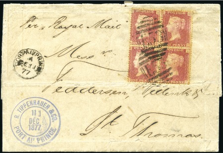 Stamp of Great Britain » British Post Offices Abroad HAITI, PORT-AU-PRINCE: 1877 (Dec 11) Entire to St.