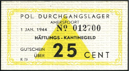 Stamp of Israel » Israel: The Holocaust - Paper Money, Chits, etc. AMERSFOORT: Two different 25c banknotes for a poli