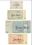 Stamp of Israel » Israel: The Holocaust - Paper Money, Chits, etc. LITZMANSTADT: Complete set of seven Ghetto banknot