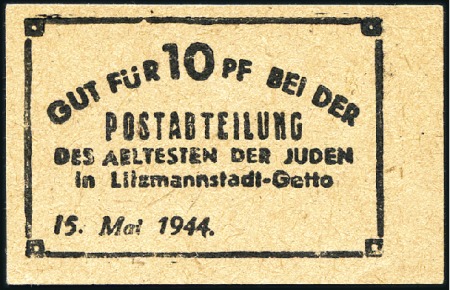Stamp of Israel » Israel: The Holocaust - Paper Money, Chits, etc. LITZMANSTADT: Scarce Post Office chits (2 items)