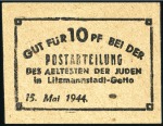 Stamp of Israel » Israel: The Holocaust - Paper Money, Chits, etc. LITZMANSTADT: Attractive group of 37 chits, mostly