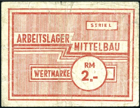Stamp of Israel » Israel: The Holocaust - Paper Money, Chits, etc. NORDHAUSEN (Mittelbau): Banknotes group of four va