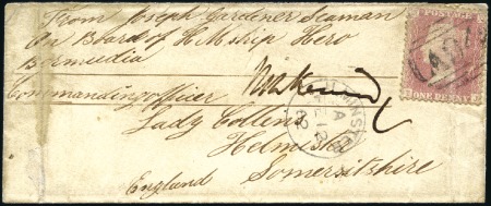 Stamp of Great Britain » British Post Offices Abroad » Mailboats CUNARD MAILBOATS, A94: 1862 Envelope from seaman a