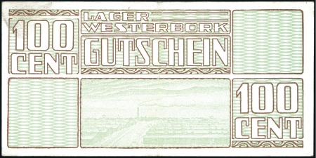 Stamp of Israel » Israel: The Holocaust - Paper Money, Chits, etc. WESTERBORK: Complete set of four Ghetto banknotes,