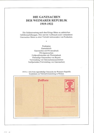 Stamp of Germany » Germany Collections and Large Lots 1919-23 Early Weimar Republic postal stationery co