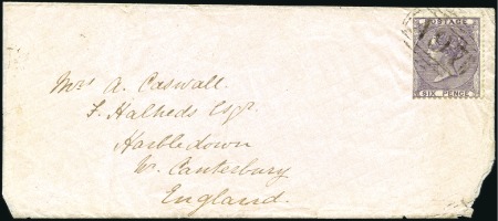 Stamp of Great Britain » British Post Offices Abroad » Mailboats CUNARD MAILBOAT, A97: 1862 Pink envelope to Canter