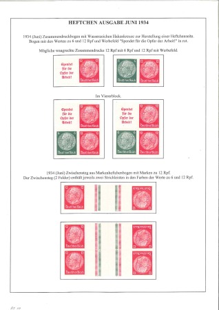 Stamp of Germany » Germany Collections and Large Lots 1933-39, Specialised HINDENBURG issue collection n
