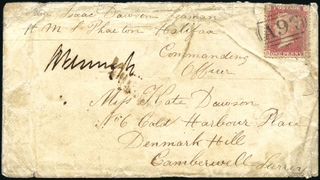 Stamp of Great Britain » British Post Offices Abroad » Mailboats CUNARD MAILBOATS, A97: 1862 Envelope from a seaman