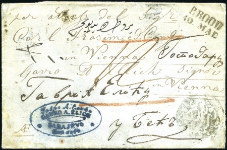 Stamp of Bosnia and Herzegovina 1857 Folded letter to Vienna from Sarajevo with Ot