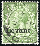 Stamp of British Levant  » Field Post Office in Salonica 1916 1/2d green, 2d orange and 3d bluish violet wi