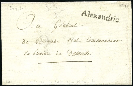Stamp of Egypt » Napoleonic Campaign 1801 ca Folded cover without text addressed in Fre