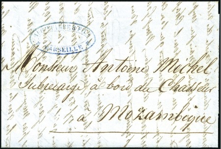 Stamp of Portuguese Colonies » Mozambique 1856 Incoming entire with Marseille company cachet