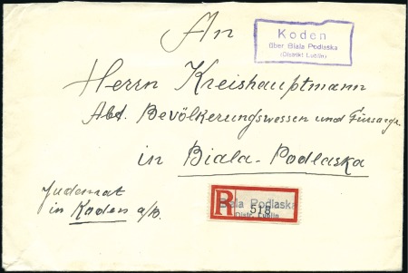 Stamp of Israel » Israel: The Holocaust - Ghettos KODEN: Large unfranked registered envelope sent lo