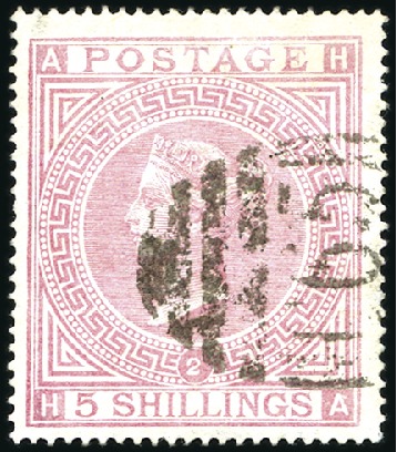 Stamp of Great Britain » British Post Offices Abroad COLOMBIA, CARTHAGENA: 1867-74 5s Rose pl.2 with "C
