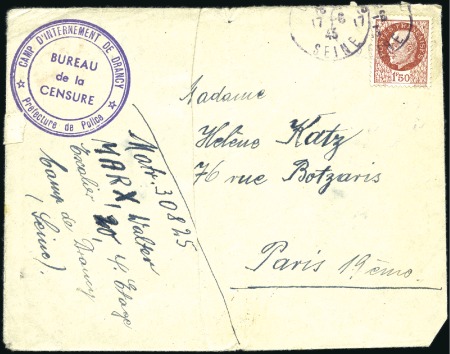 Stamp of Israel » Israel: The Holocaust - Concentration Camps DRANCY (FRANCE): Envelope sent locally within Pari