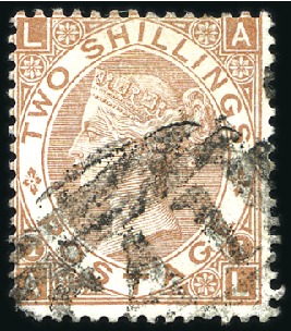 Stamp of Great Britain » British Post Offices Abroad ECUADOR: 1880 2s Brown with "C41" numeral of Guayq