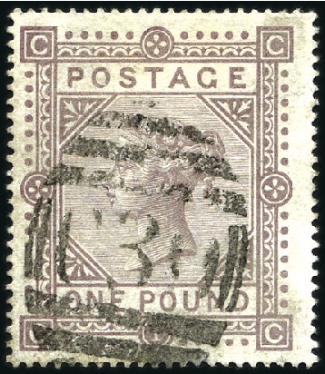 Stamp of Great Britain » British Post Offices Abroad CHILE, VALPARAISO: 1878 £1 Brown-Lilac with clear