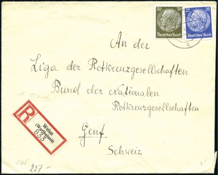 Stamp of Israel » Israel: The Holocaust - Ghettos WELN: Registered censored envelope to the Red Cros