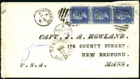 Stamp of Great Britain » British Post Offices Abroad CHILE, VALPARAISO: 1876 (Feb 16) Envelope to USA w